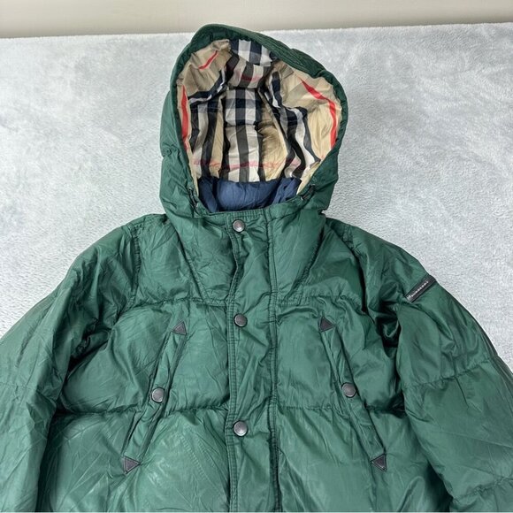 Burberry Children Green Puffer Jacket Nova Check Size 12Y - Picture 9 of 16